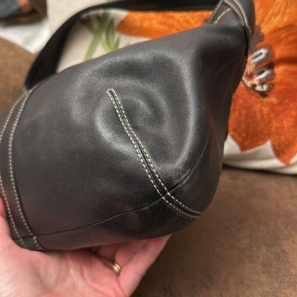 Y2K COACH ERGO LEATHER BRASS 10740 NATURAL COWHIDE 2007 TASSEL RING STUD VGUC - Picture 9 of 14